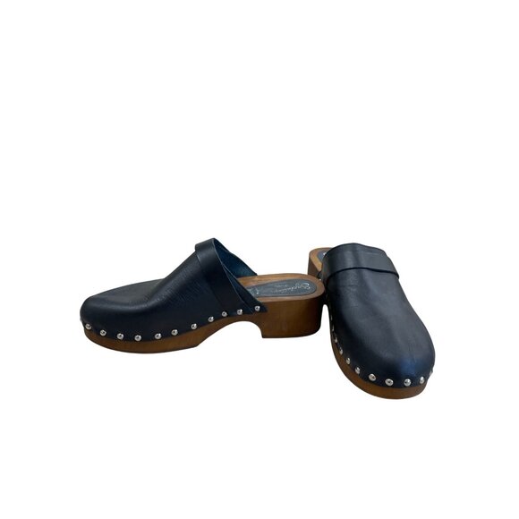 Seychelles Womens Black Leather Studded sandals mules size 9 SKU 8388 - Picture 2 of 12